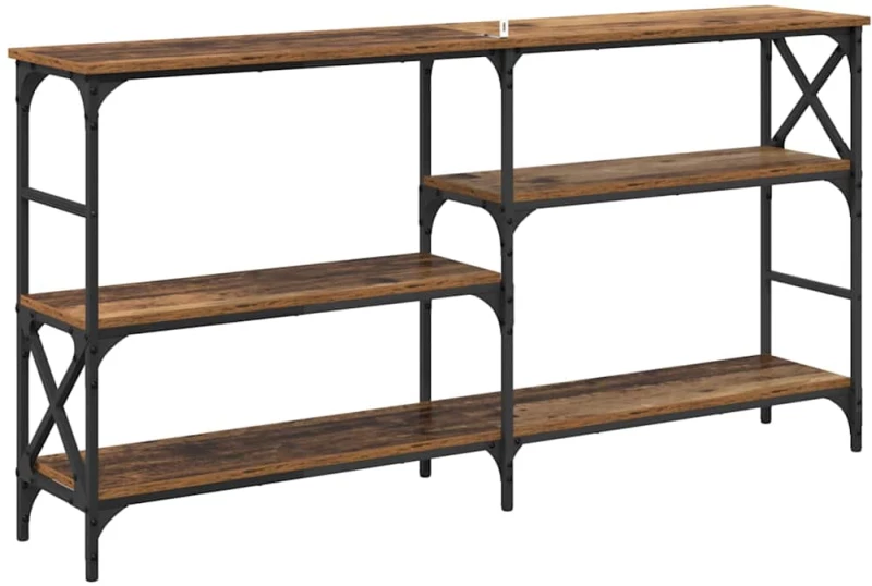vidaXL Τραπέζι κονσόλας με ράφι Παλιό ξύλο 150 x 29 x 76,5 εκ