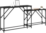 vidaXL Τραπέζι κονσόλας 2 pcs Μαύρη Οξυά 100 x 28 x 75 εκ.