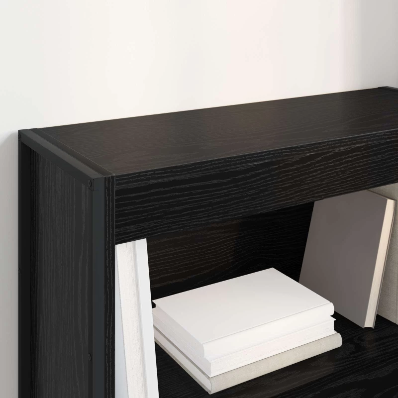 vidaXL Βιβλιοθήκη Μαύρη Οξυά 80 x 30 x 155 εκ Επεξεργασμένο ξύλο
