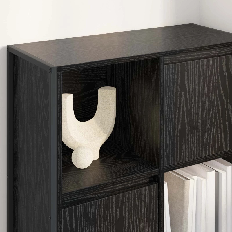 vidaXL Βιβλιοθήκη Μαύρη Οξυά 68 x 30 x 108.5 εκ. Επεξεργασμένο ξύλο