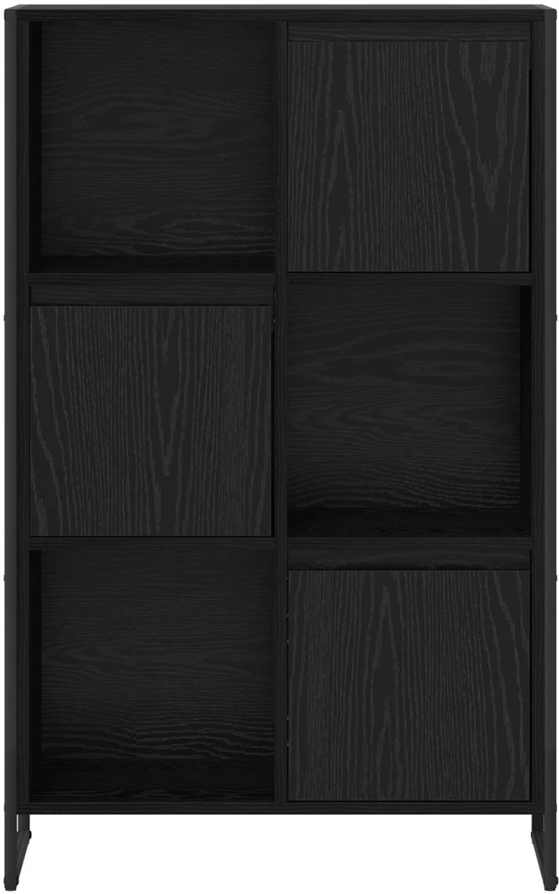 vidaXL Βιβλιοθήκη Μαύρη Οξυά 68 x 30 x 108.5 εκ. Επεξεργασμένο ξύλο