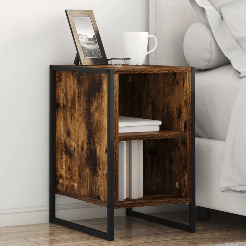 vidaXL Κομοδίνο 2 pcs Καπνιστό Δρυς 39.5 x 30 x 50 εκ