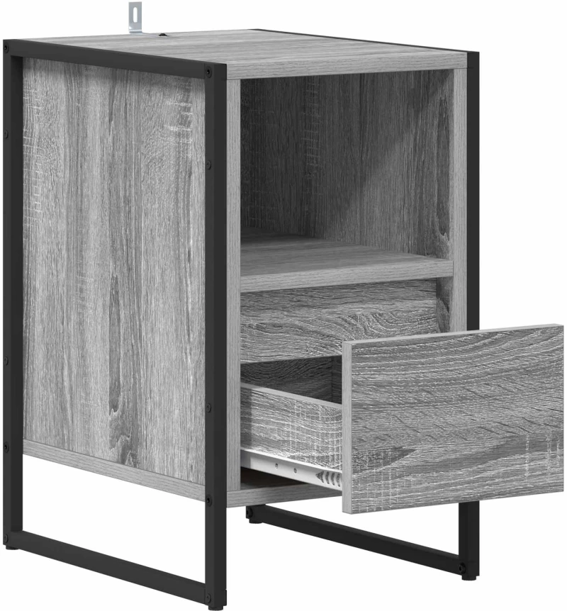 vidaXL Κομοδίνο Γκρίζο Σονομα 39,5 x 30 x 50 εκ Επεξεργασμένο ξύλο