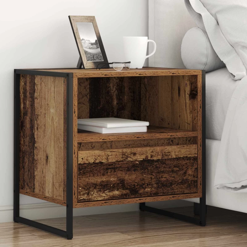 vidaXL Κομοδίνο 2 pcs Παλιό Ξύλο 50 x 39,5 x 50 εκ. Επεξεργασμένο ξύλο