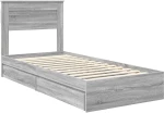 vidaXL Κρεβάτι Αποθήκης Γκρίζο Σονομα 90 x 190 cm Επεξεργασμένο ξύλο