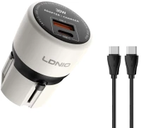 LDNIO φορτιστής τοίχου Q2319 με καλώδιο USB-C  EU/UK/US/AU βύσμα  USB/USB-C  30W  γκρι