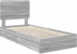 vidaXL Κρεβάτι Αποθήκης Γκρίζο Σονομα 100 x 200 cm Επεξεργασμένο ξύλο