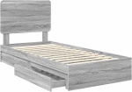 vidaXL Κρεβάτι Αποθήκης Γκρίζο Σονομα 100 x 200 cm Επεξεργασμένο ξύλο