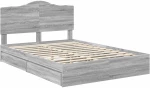 vidaXL Κρεβάτι Αποθήκης Γκρίζο Σονομα 140 x 200 cm Επεξεργασμένο ξύλο
