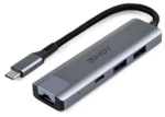 USB Hub LINDY 43422 Γκρι