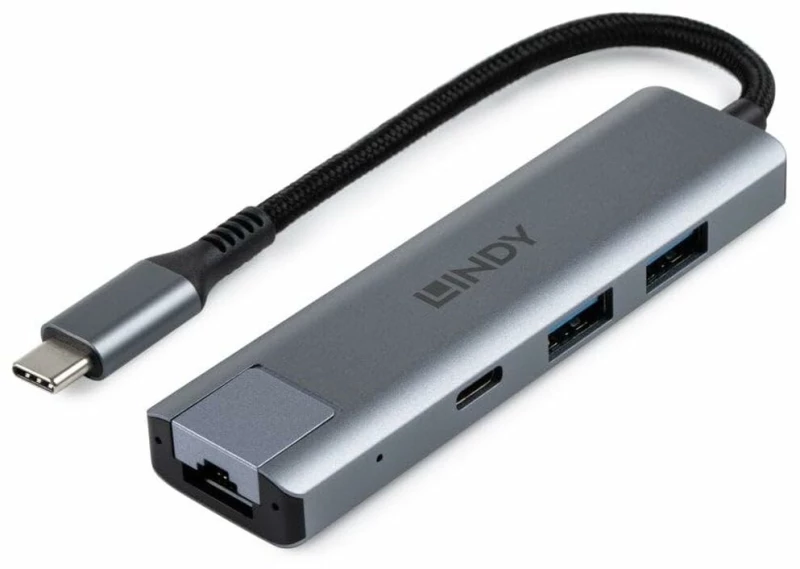 USB Hub LINDY 43422 Γκρι