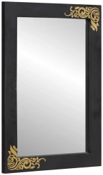 vidaXL Σετ Ντουλαπιών Μπάνιου Επιτοίχιο 2 pcs Μαύρο Στερεό ξύλο μάνγκο