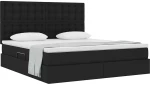 vidaXL Κρεβάτι Αποθήκης με στρώμα Μαύρο 180 x 200 cm Τεχνητό Δέρμα
