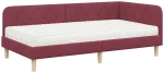 vidaXL Κρεβάτι Γωνίας με στρώμα Κόκκινο 100 x 200 cm ύφασμα