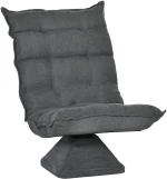 HOMCOM Πολυθρόνα Lounge, περιστρεφόμενη, όψη λινό, 62 cm x 70 cm x 95 cm, Γκρι