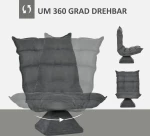 HOMCOM Πολυθρόνα Lounge, περιστρεφόμενη, όψη λινό, 62 cm x 70 cm x 95 cm, Γκρι