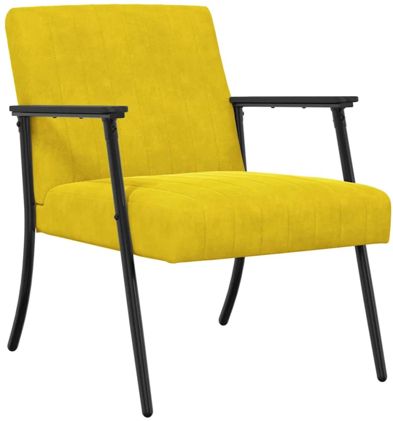 vidaXL Πολυθρόνα Κίτρινο 59 x 75 x 78 εκ Βελούδο