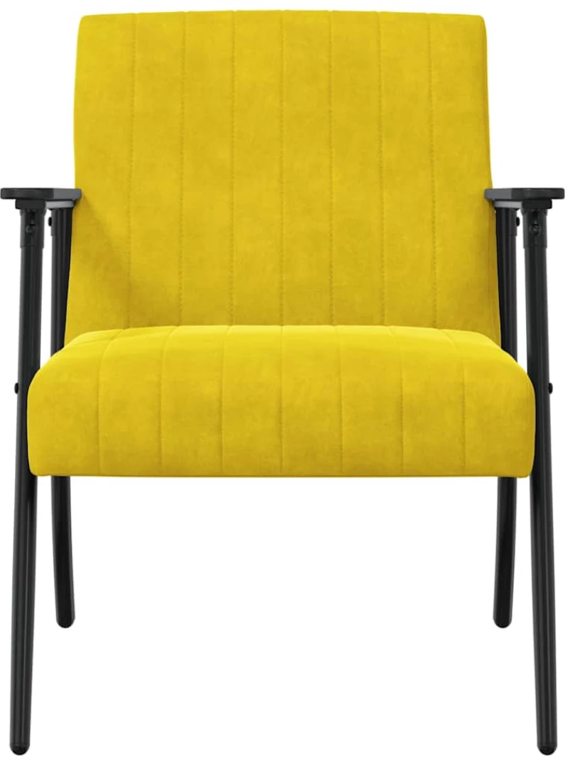 vidaXL Πολυθρόνα Κίτρινο 59 x 75 x 78 εκ Βελούδο