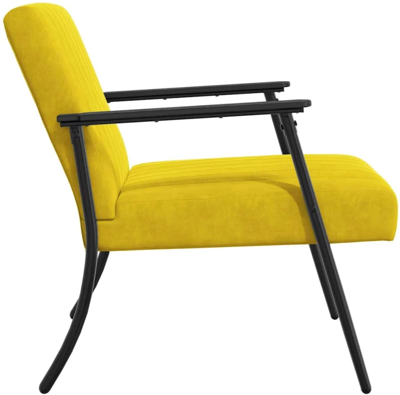 vidaXL Πολυθρόνα Κίτρινο 59 x 75 x 78 εκ Βελούδο