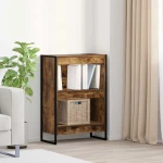 vidaXL Βιβλιοθήκη Καπνιστό Δρύς 80 x 30 x 155 εκ Επεξεργασμένο ξύλο