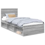 vidaXL Σκελετός Κρεβατιού Γκρίζο Σονομα 75 x 190 cm Επεξεργασμένο ξύλο