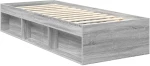 vidaXL Σκελετός Κρεβατιού Γκρίζο Σονομα 75 x 190 cm Επεξεργασμένο ξύλο