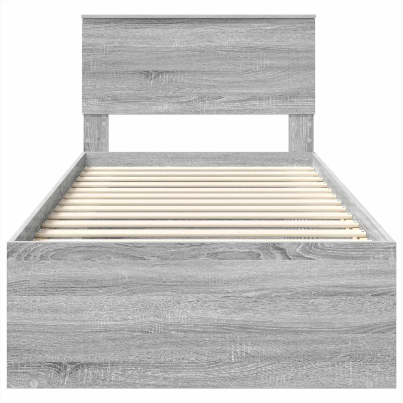 vidaXL Σκελετός Κρεβατιού Γκρίζο Σονομα 75 x 190 cm Επεξεργασμένο ξύλο