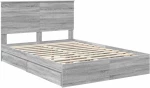vidaXL Κρεβάτι Αποθήκης Γκρίζο Σονομα 140 x 200 cm Επεξεργασμένο ξύλο