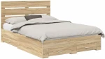vidaXL Σκελετός Κρεβατιού Δρύς Sonoma 140 x 190 cm Επεξεργασμένο ξύλο