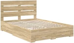 vidaXL Σκελετός Κρεβατιού Δρύς Sonoma 140 x 190 cm Επεξεργασμένο ξύλο