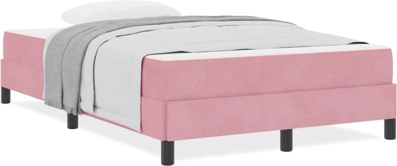 vidaXL Κρεβάτι με ελατήρια με στρώμα Ροζ 120 x 220 cm ύφασμα
