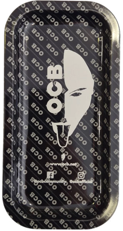 OCB Rolling Tray Δίσκος Black NEW Face - Mini (20.5x10.5cm)