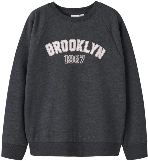 Μπλούζα φούτερ εποχιακό κορίτσι Name It "Brooklyn 1987" γκρι