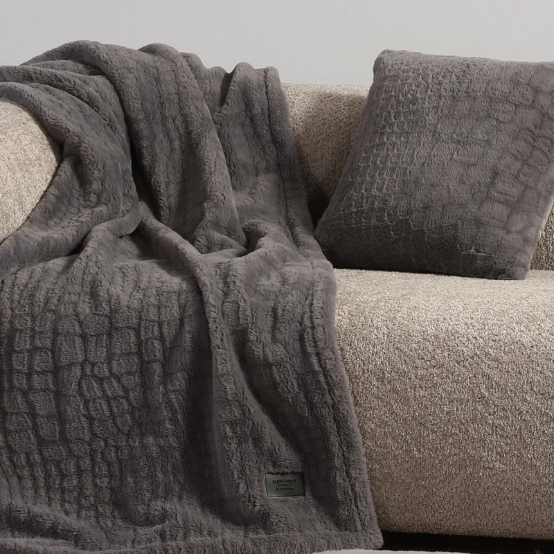 Κουβέρτα Καναπέ Mentor Grey Nef-Nef Homeware 130x 180 Πολυέστερ
