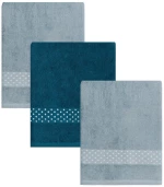 Πετσέτες Manuel 19 (Σετ 3τμχ) Blue Kentia Σετ Πετσέτες 50x90cm 100% Βαμβάκι