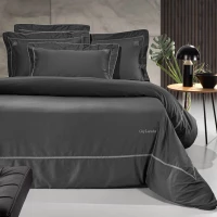 Παπλωματοθήκη Elite (Σετ 3τμχ) Anthracite-Silver Guy Laroche Υπέρδιπλo 250x240cm 100% Βαμβάκι