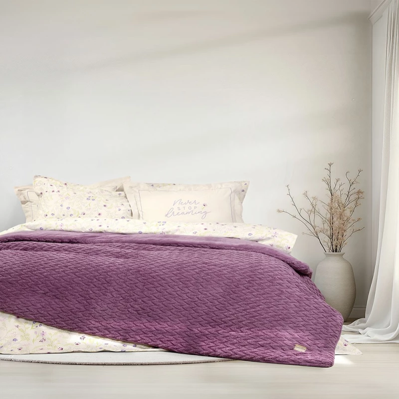 Κουβερτοπάπλωμα Muffle Mauve Nima Ημίδιπλο 180x240cm Πολυέστερ