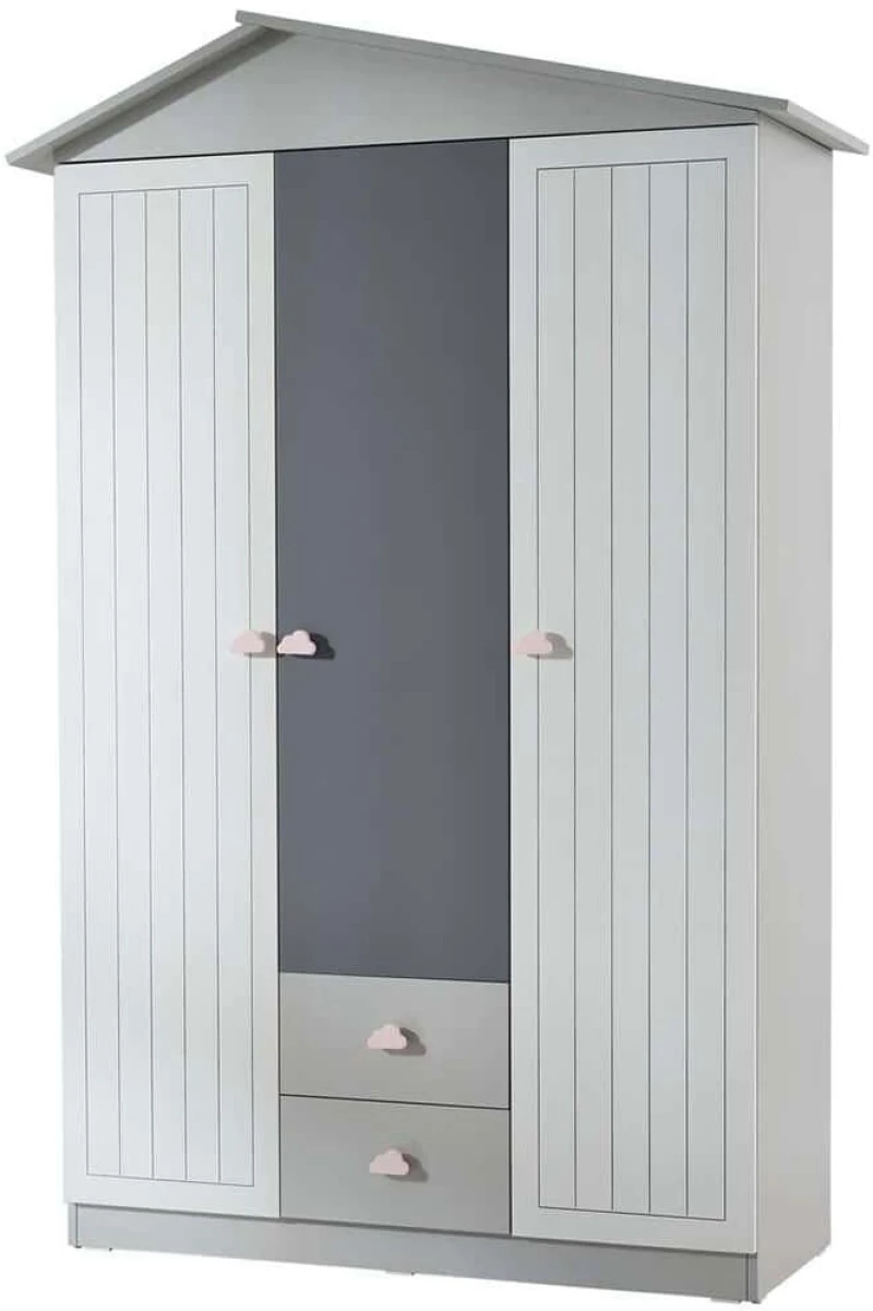 Ντουλάπα Παιδική Τρίφυλλη Ayder 842PRB1102 130x57x204cm Grey Τρίφυλλη