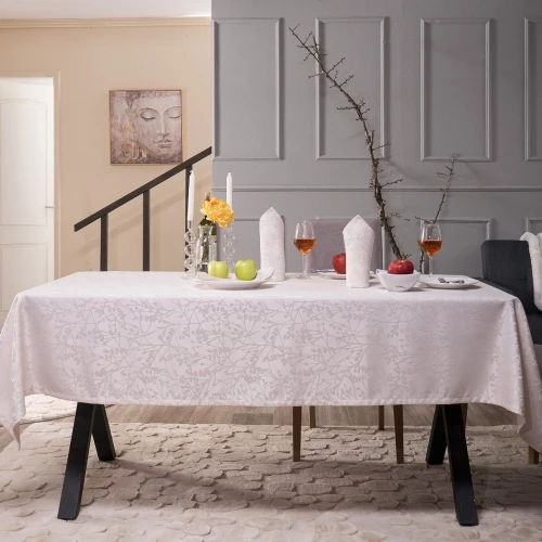 Τραπεζομάντηλο Rennes Με Πετσέτες Φαγητού (Σετ 13τμχ) Ecru Teoran 160X320 Βαμβάκι-Πολυέστερ