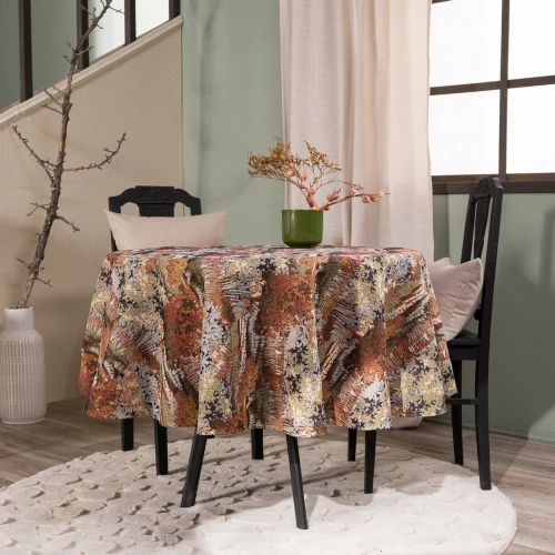 Τραπεζομάντηλο Zamora Multi Teoran Διάμετρος 180cm Βαμβάκι-Πολυέστερ