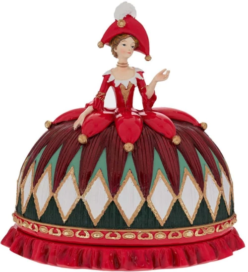 Χριστουγεννιάτικη Μπισκοτιέρα Βασίλισσα 90789 26,5x17x26cm Multi-Red