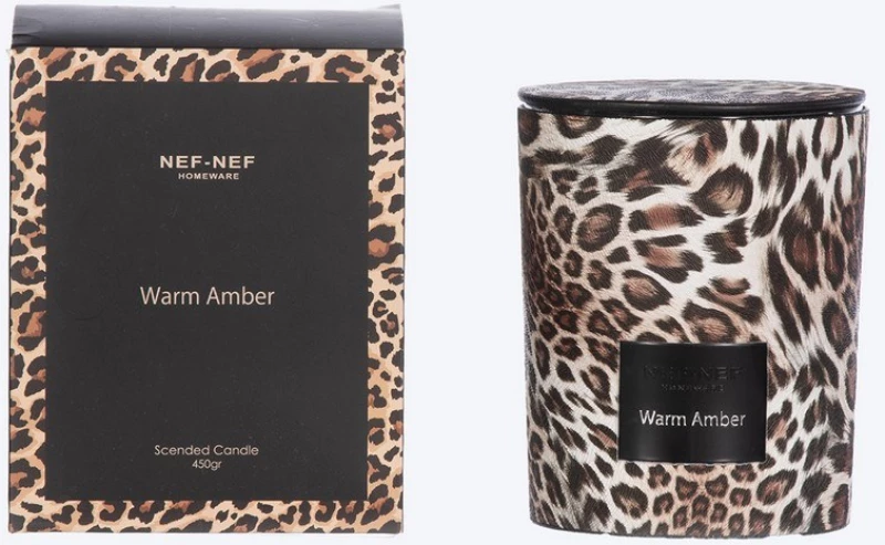 Αρωματικό Κερί Warm Amber 450gr Brown Nef-Nef Homeware