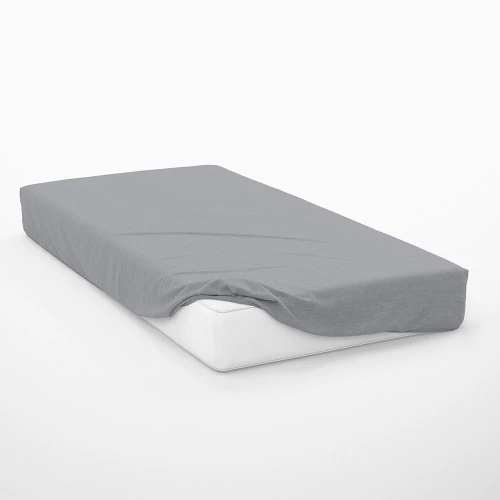 Σεντόνι Exotic Line Με Λάστιχο Grey DimCol Μονό 100x230cm 100% Βαμβάκι