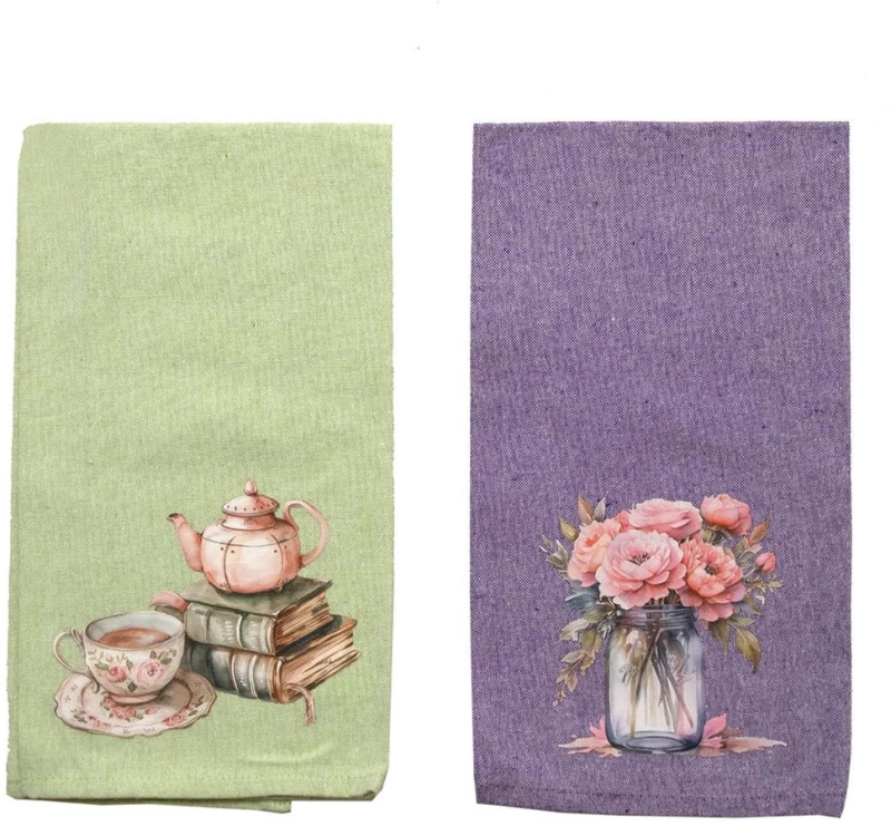 Ποτηρόπανα Τυπωτά 560 (Σετ 2τμχ) Multi Viopros 45x65cm 100% Βαμβάκι