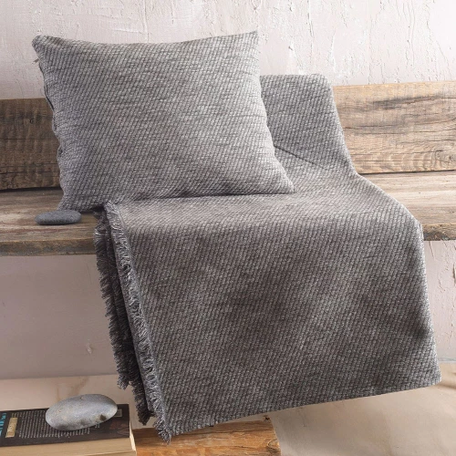 Ριχτάρι Charlie Grey Ρυθμός Τριθέσιο 180x280cm Chenille,Βαμβάκι,Polyester