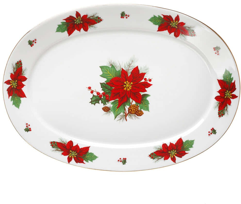 Χριστουγεννιάτικη Πιατέλα Poinsettia 06.241.08 24cm Multi Cryspo Trio