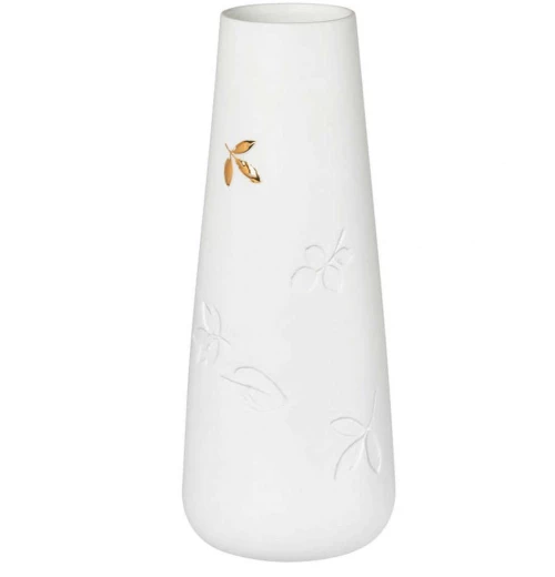 Βάζο Gold Leaf LBTRD0014135 Φ8x21cm White-Gold Raeder Πορσελάνη