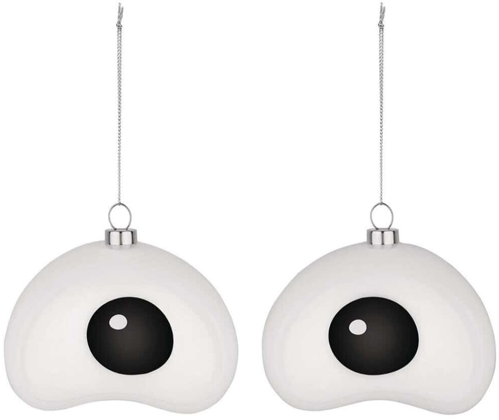 Χριστουγεννιάτικα Στολίδια (Σετ 2Τμχ) Treebies Nick PLA01SET2 Φ9cm Black-White Alessi