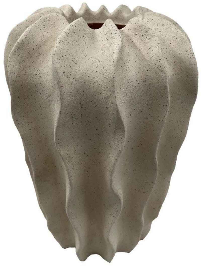 Βάζο Thorny 034499 19x19x27.5cm Beige Πολυρεσίνη
