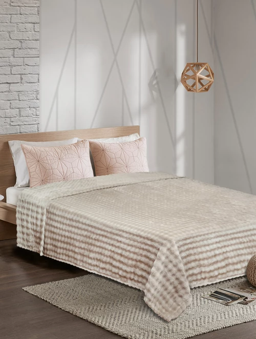 Κουβέρτα Fleece PUFFELLA BROWN Καφέ Κουβέρτα μονή: 160 x 220 εκ. MADI